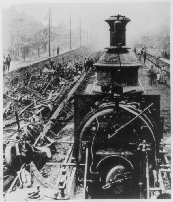 Damaged Track, Railroad Riots, Pennsylvania Railroad, Pittsburgh, 1877.