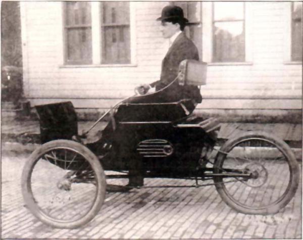 George Holley on his Motor Carriage, 1901