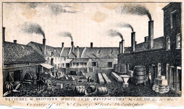 Exterior lithograph of the works. 