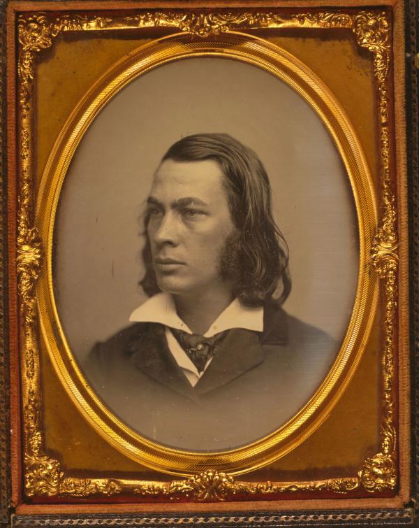 George Lippard, head and shoulders portrait, facing left] 