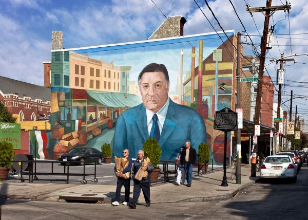 Frank Rizzo mural - market stalls 