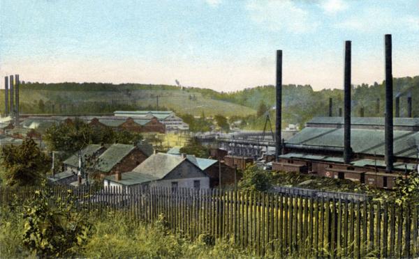 Exterior view of the Worth Brothers Steel compound, 1911