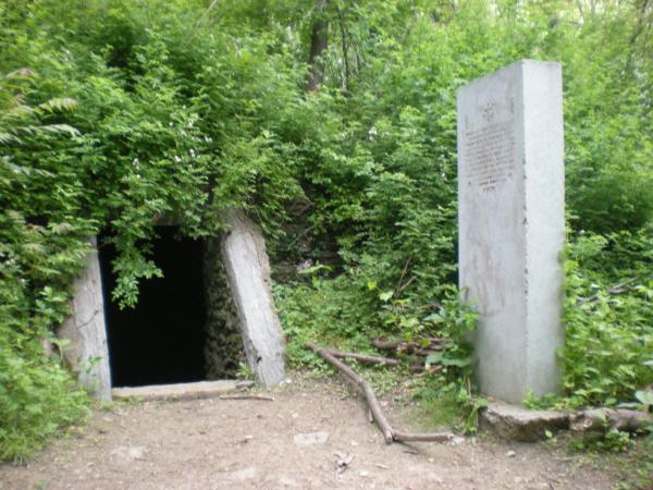 The Cave of Kelpius and Rosicrucian marker.