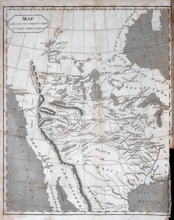 The travels of Capts. Lewis and Clark: Map of the Country Inhabited by the Western Tribes of Indians