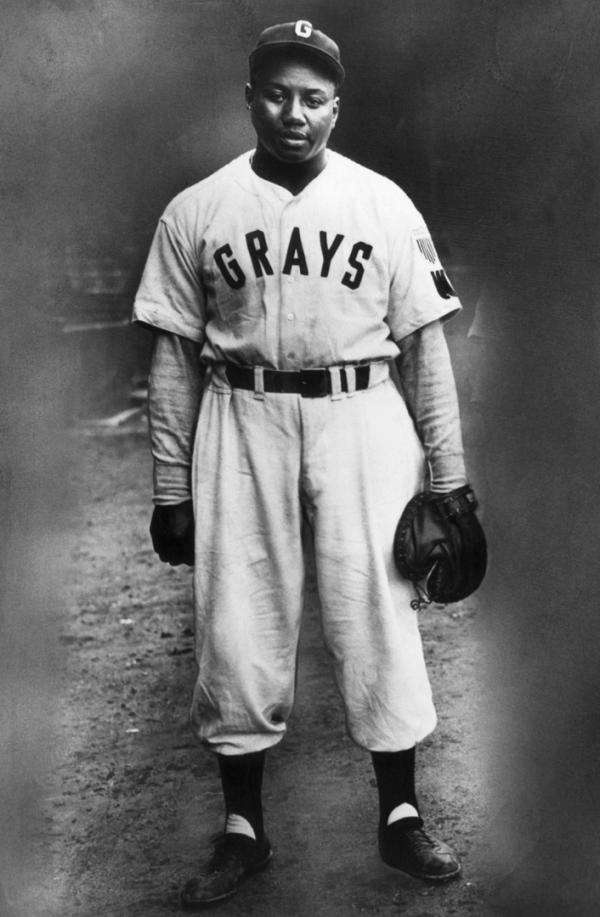 Josh Gibson poses in his Homestead Grays uniform in 1945.