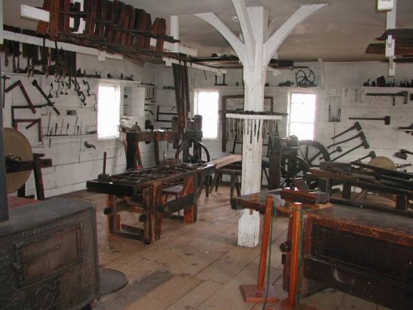 This photo shows the interior of the Cabinet shop as it is today. 