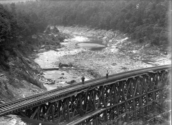 Railroad trestles helped raise the valleys.