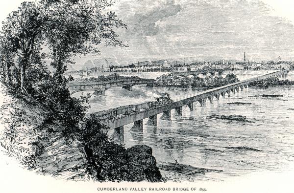 CVRR Bridge across the Susquehanna, engraving