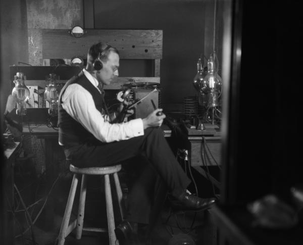 Frank Conrad with His First Broadcast Radio Set