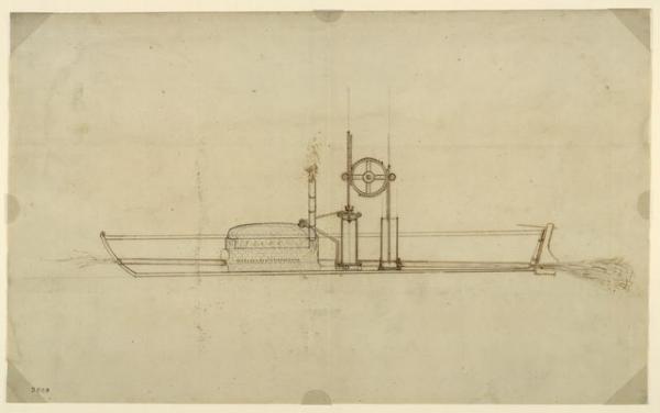 John Fitch's sketch of the steamboat.