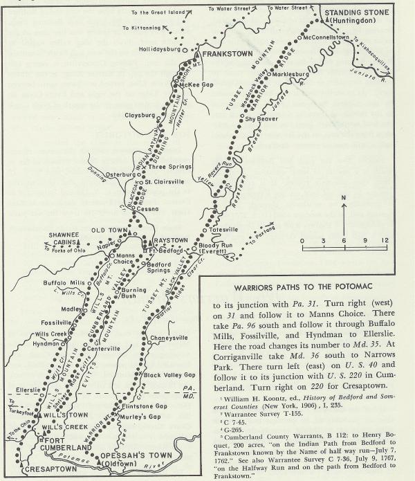 Map of Warriors Path to the Potomac
