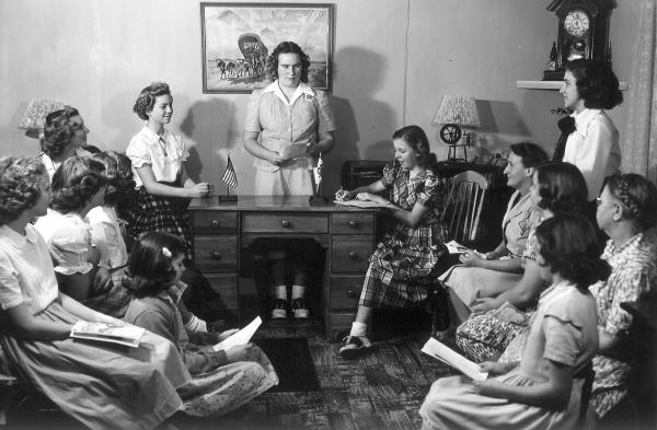 Image of Ladies at a 4H meeting 1949