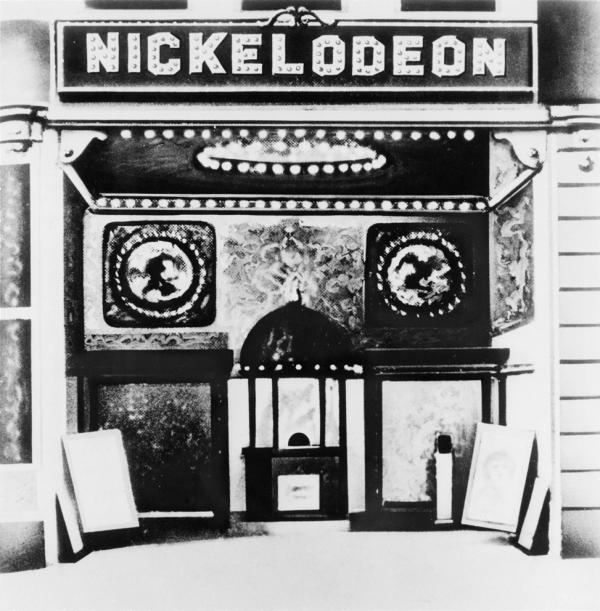 Image of the entrance of the Nickelodeon Theater.