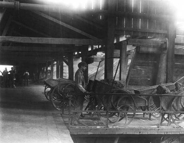 Photograph of Charging Buggies in a museum display.