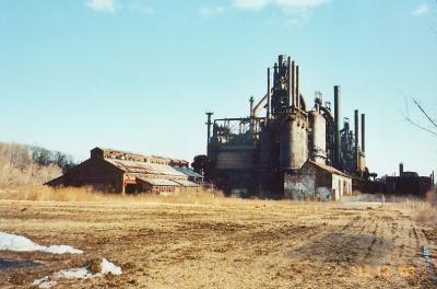 Remains of the Bethlehem Steel Corporation's blast furnace row.
