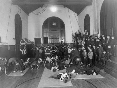 Boys Playing in the Gymnasium.