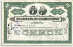 Photograph of a cancelled stock certificate. Pictures of Josiah White and Erskine Hazard are above the company name.