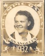 Sports card with the photograph of a young female athlete.