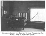 Interior of Sending and Receiving Station, Wilkes Barre, Pennsylvania., c. 1905.