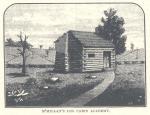 John McMillan's Log Cabin Academy, Washington County, PA, as it appeared in the early 1880s.