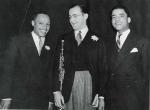 Lionel Leo Hampton(left), Benjamin David "Benny Goodman"(center), and and Theodore Shaw "Teddy" Wilson (right).