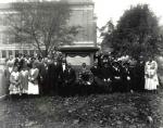 Negro Civic Congress poses in front of the Thaddeus Steven's monument in Lancaster, Pa