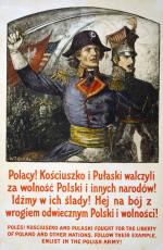 Poster showing Kosciuszko and Pulaski, and the Polish flag.