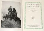 Title page and frontispiece, Riders of the Purple Sage, Zane Grey, Harper and Brothers, 1912