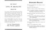 Second page of 1938 campaign brochure for State Representative Anna Brancato, listing her legislative accomplishments since 1933. 