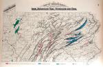 1872 map of Pennsylvania showing its principal deposits of iron, anthracite coal, petroleum and zinc. 