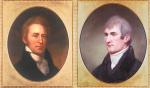 Portrait paintings of Lewis and Clark. Left: William Clark by Charles Willson Peale, from life, 1807-1808; Right: Meriwether Lewis by Charles Willson Peale, from life, 1807.      