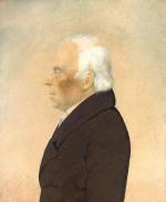 A watercolor portrait of Robert Patterson