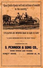 Image of 1885 catalog depicting farmers and a plow on a  dirt road. '
