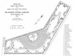 William Saunders, a landscaper, designed this plan for the National Cemetery at Gettysburg. The Cemetery was dedicated on November 19, 1863.'