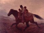 This painting A Ride for Liberty - The Fugitive Slaves by Eastman Johnson, was created in 1862. It depicts an African-American family escaping to freedom on horseback, the mother looking over her shoulder towards pursuers.
