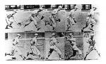This frame-by-frame black and white series lays out the technique of Pete Gray catching and throwing the baseball.