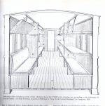 Drawing of sleeping sections of the Chambersburg, the CVRR's first sleeping car.   