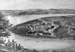 An artist's rendition of Fort Pitt as it appeared around 1776.