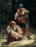 Juxtapositioning of Indian Warrior and Scottish Highlander.