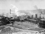 Bethlehem Steel Mill in Johnstown, Pa., June 14, 1937.  "Here is a general view of the Johnstown, Pa., plant, of the Bethlehem Steel Corporation, another of the fronts in the battle between the C.I.O., and independent steel companies."