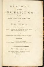 Title page for the <i>History of the Insurrection in the Four Western Counties of Pennsylvania in the Year 1794,</i>by William Findley.