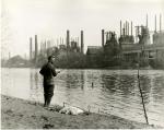 Man fishing, Bethlehem Steel, 1937.