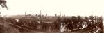  Panorama view of the Bethlehem Steel Plant from across the Lehigh River, in 1896, with the iron furnaces. Lehigh Canal is in the foreground. '