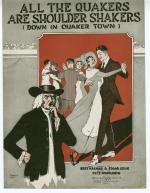 Sheet Music Cover depicts an image of a Quaker in the foreground and dancers in ball room clothing in the backcground.